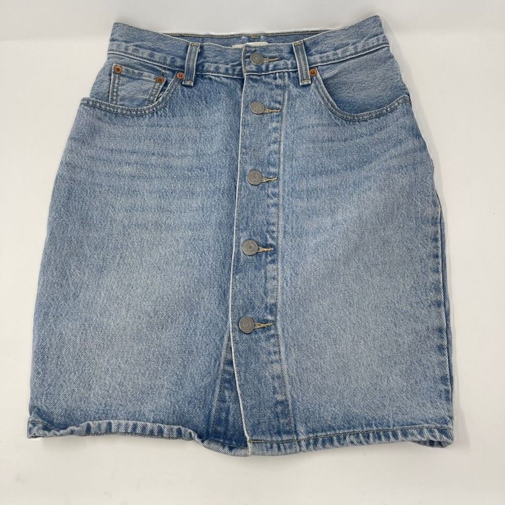 Levi Straus & Co. Women's Mom Skirt Button Front Denim Skirt Size 26